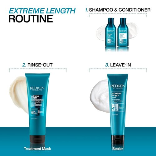 Redken Extreme Length Biotin Conditioner - Promotes Healthy Hair Growth & Strengthens Damaged Hair, 33.8 Fl Oz