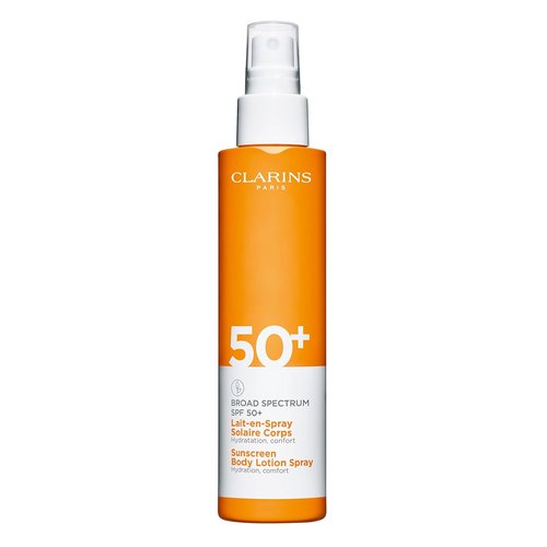 Clarins Body Sunscreen Lotion Spray - Broad Spectrum SPF 50+ | Lightweight, No White Cast | 5 Ounces