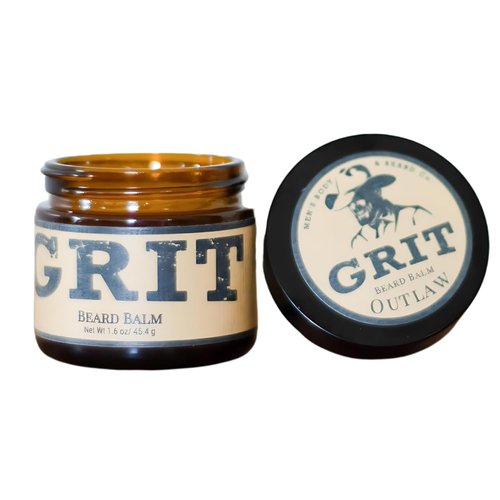 GRIT Beard Balm Outlaw - All-Natural Leave-In Conditioner for Beards & Mustaches (1.6 oz) | Moisturizes & Strengthens