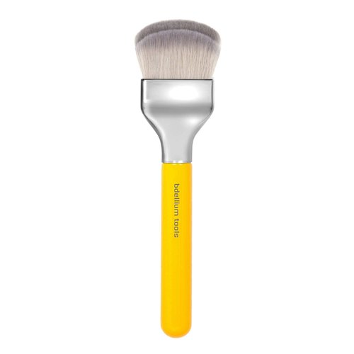 Bdellium Tools Professional Makeup Brush - Studio Series 972 Large Rounded Double Dome Blender - With Soft Synthetic Fibers, For Foundation Application & Blending (Yellow, 1pc)