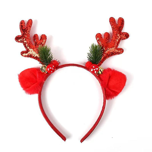 Christmas Headbands Christmas Red Reindeer Headbands Glitter Elk Antler Designs Headbands Christmas Antler Headbands Christmas Red Headbands Christmas Hair Accessories Christmas party headbands