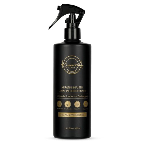 KizaiaCare Moisturizer & Leave-In Detangler - Daily Hydration for Dry, Frizzy Hair | Vitamin B5 Shine & Heat Protection | Sulfate & Silicone-Free