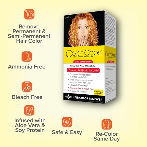 Color Oops | Extra Conditioning Hair Color Remover - Safely Removes Permanent & Semi-Permanent Dye in 20 Minutes - 1 Application