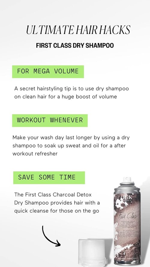 IGK FIRST CLASS Charcoal Detox Dry Shampoo - Deep Cleansing & Odor Absorbing | Adds Volume | 2 Oz