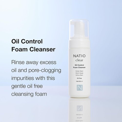 Clear Oil Control Foam Cleanser by Natio for Women - 5 oz Cleanser