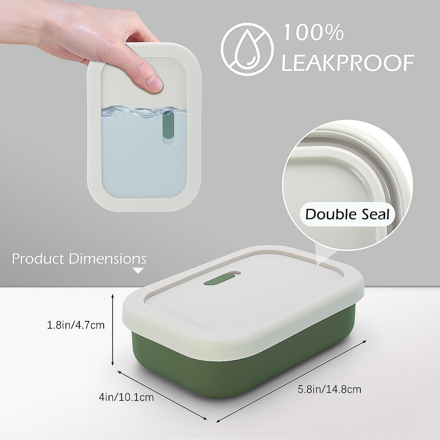 Skiennix Travel Soap Case - Silicone Leak Proof Design | Large Vented Shampoo Bar Holder in Offwhite & Green