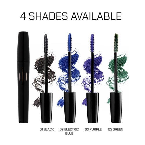 Radiant Professional Studio Mascara - Volumizing & Lengthening, Smudge-Proof, 0.30 oz (Purple)