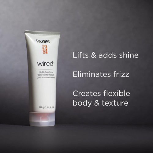 RUSK Wired Flexible Styling Cream - Frizz Control & Textured Definition Hair Cream (6 oz)