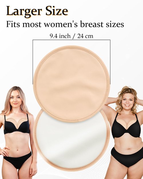 DLMDML 2Pcs Castor Oil Pack for Breast, Reusable Organic Castor Oil Wrap Breast Pad, Anti Leak Breast Nursing Pads for Women Relaxing Sleeping (Khaki)