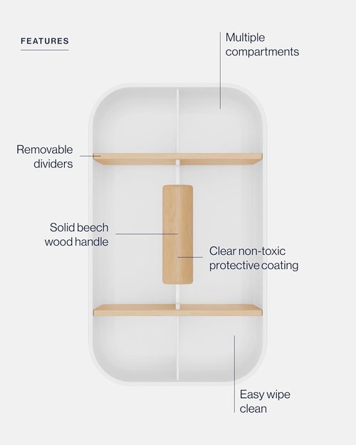 Lalo The Caddy - Multi-Purpose Storage Solution with Removable Dividers, Perfect as a Diaper Caddy, Bath Time Organizer & Art Caddy, BPA-Free, Multiple Compartments - Coconut
