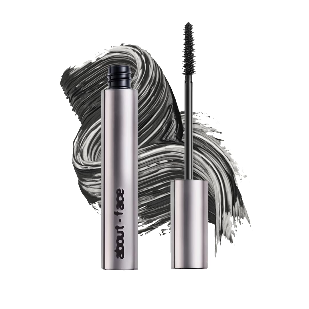 About-Face Volumizing Mascara - Jet Black | Clean, Vegan & Cruelty-Free | Amplifies & Lengthens Lashes | 0.43 oz