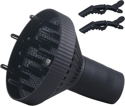 PERFEHAIR Hair Diffuser - Professional Salon Attachment for Frizz-Free Curly Hair | 1.57"-2" Nozzle, Black