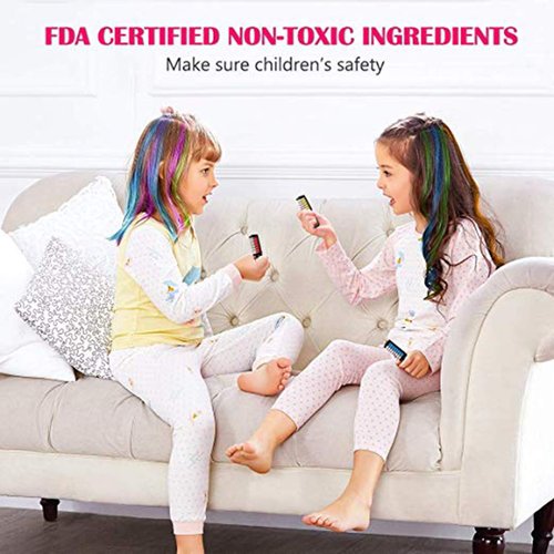 10 Color Temporary Bright Hair Chalk Comb Set - 8 9 10 11 12 year old girl Birthday Gifts Halloween Costume Cosplay Party Favors for Girls Boys Adults