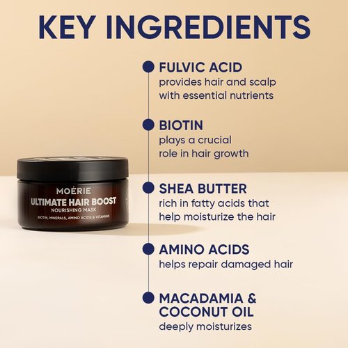 Moerie Hair Growth & Repair Mask - Vegan-Friendly Treatment for Thicker, Fuller Hair | Paraben & Silicone Free