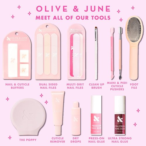 Olive & June Quick Drying Polish Drops - Touch-Dry in 80 Seconds | Easy One-Handed Application | Vegan & Cruelty-Free
