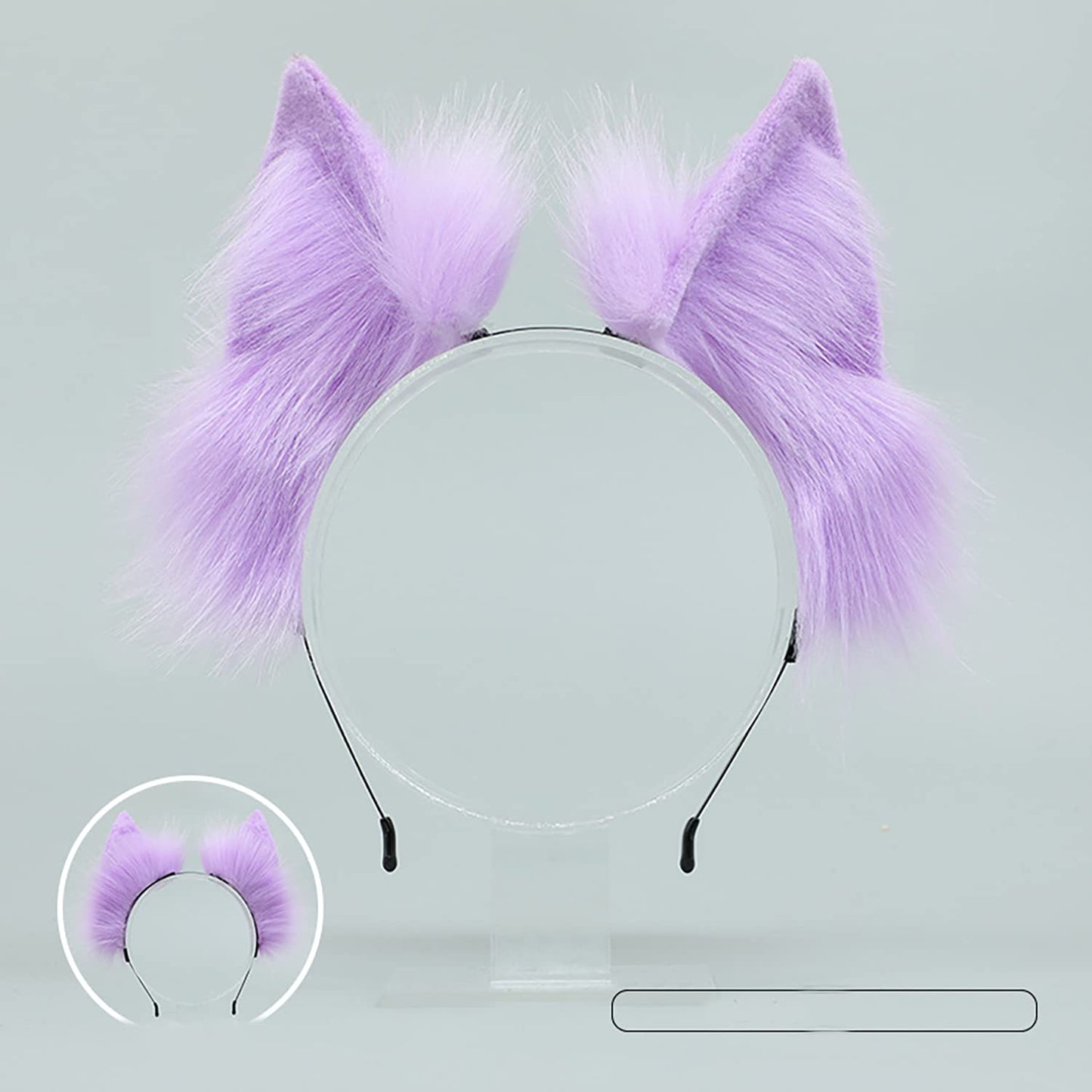 Faylay Wolf/Fox/Cat Ear Cosplay Headwear Girl Accessories Handmade Hairband Furry Ear Faux Fur Headband (04-1 Purple)