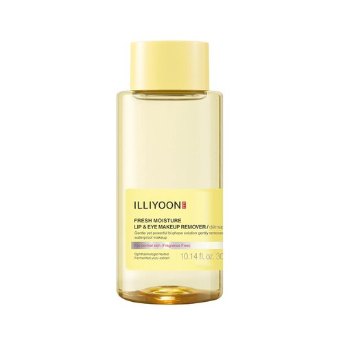 Illiyoon Fresh Moisture Makeup Remover - Gentle Waterproof Lip & Eye Cleanser with Yuzu Extract | 0.14 Fl.Oz (300ml)
