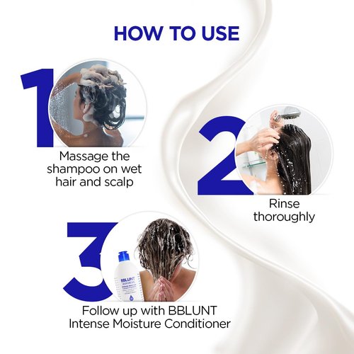 BBLUNT Intense Moisture Shampoo - Jojoba & Vitamin E for Dry, Frizzy Hair | 650 ml Hydrating Formula
