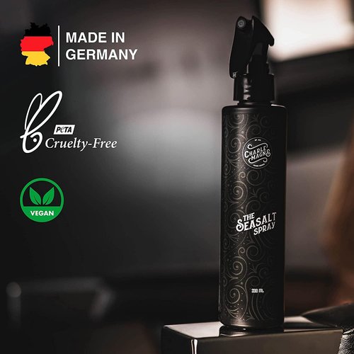 CHARLEMAGNE Hair Styling Comb & Sea Salt Spray Set for Men - 19CM Comb & 200ML Spray