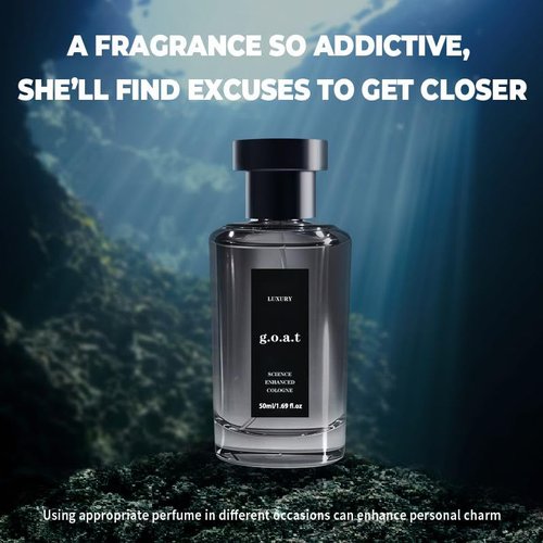 Rihanna Luxury G.O.A.T Perfume for Men - Midnight Marine Cologne, Ocean & Woody Amber Aroma, 1.69 fl oz / 50ml
