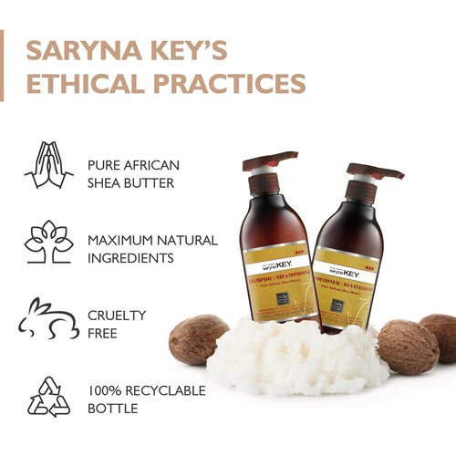 Saryna Key Damage Repair Shampoo & Conditioner Set - Hydrating, Sulfate-Free Formula for Dry, Damaged Hair | 2 Pack, 500 ml