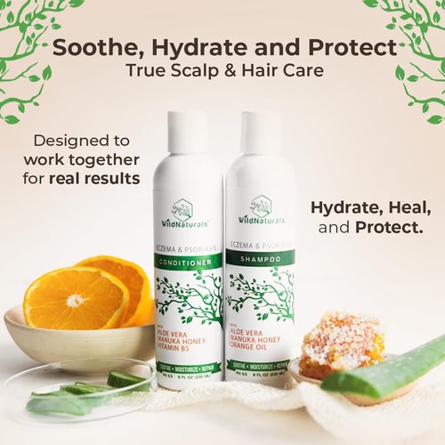 Regine Switzerland Eczema Psoriasis Shampoo & Conditioner Set - Anti-Dandruff Treatment for Itchy Scalp
