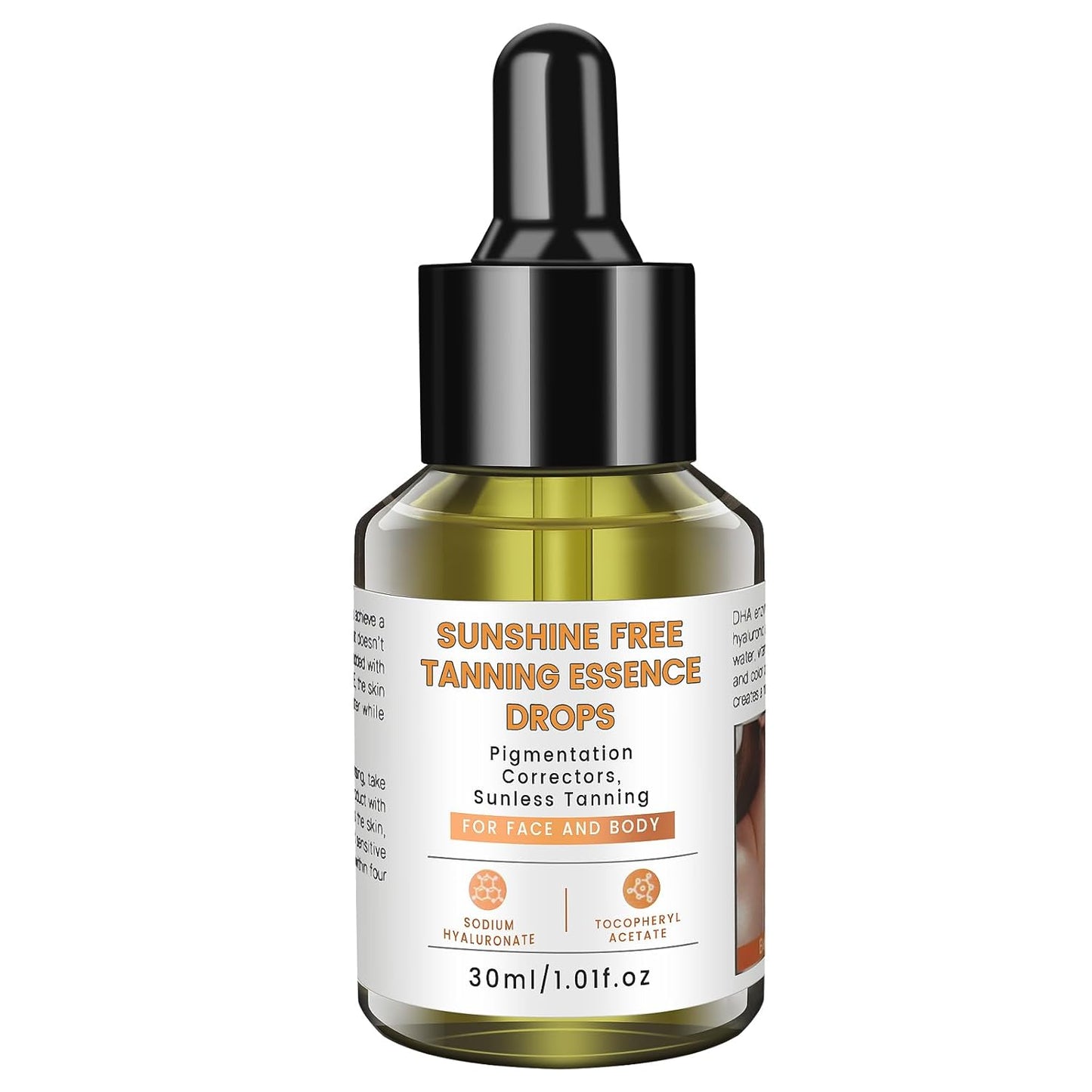 Sunless Tanning Drops - Natural Glow Self Tanner Serum with Hyaluronic Acid & Vitamin E | Fragrance-Free, Lightweight Formula for Face & Body