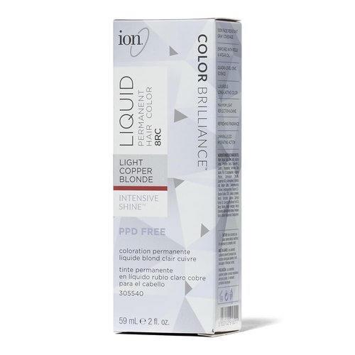 Ion 8RC Light Copper Blonde Hair Color - Permanent Liquid Formula for Vibrant Shine