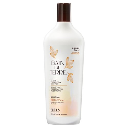 Bain de Terre Passion Flower Shampoo - Color Preserving Formula with Argan & Monoi Oils | Paraben-Free, Vegan