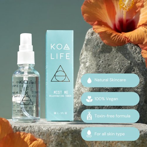 Koa Life Mist Me Rejuvenating Toner - Hydrating Anti-Aging Facial Mist with Witch Hazel & Eucalyptus | 1 FL OZ