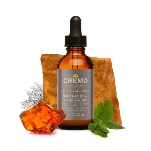 Cremo Beard Oil - Vintage Suede | Restore Moisture & Soften Beard, 1 Fl Oz