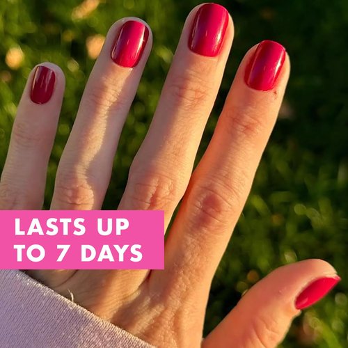 Olive & June Press-On Nails - Classic Super Stick | No Glue Needed | 32 Tabs in 16 Sizes | Non-Toxic, Easy On-Off, Realistic Look | Extra Short, Squoval | Mulberry Maroon