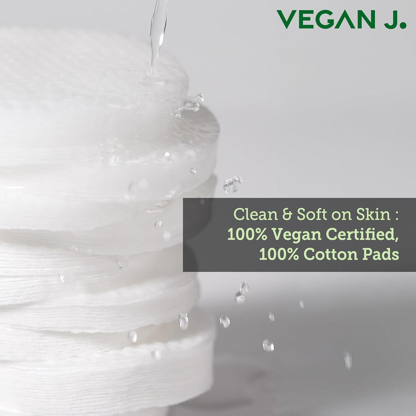 Vegan J Daily Toner Pads - Exfoliating & Hydrating | Oasis-Plant Complex 53,000ppm | 100% Cotton (60 Pads)