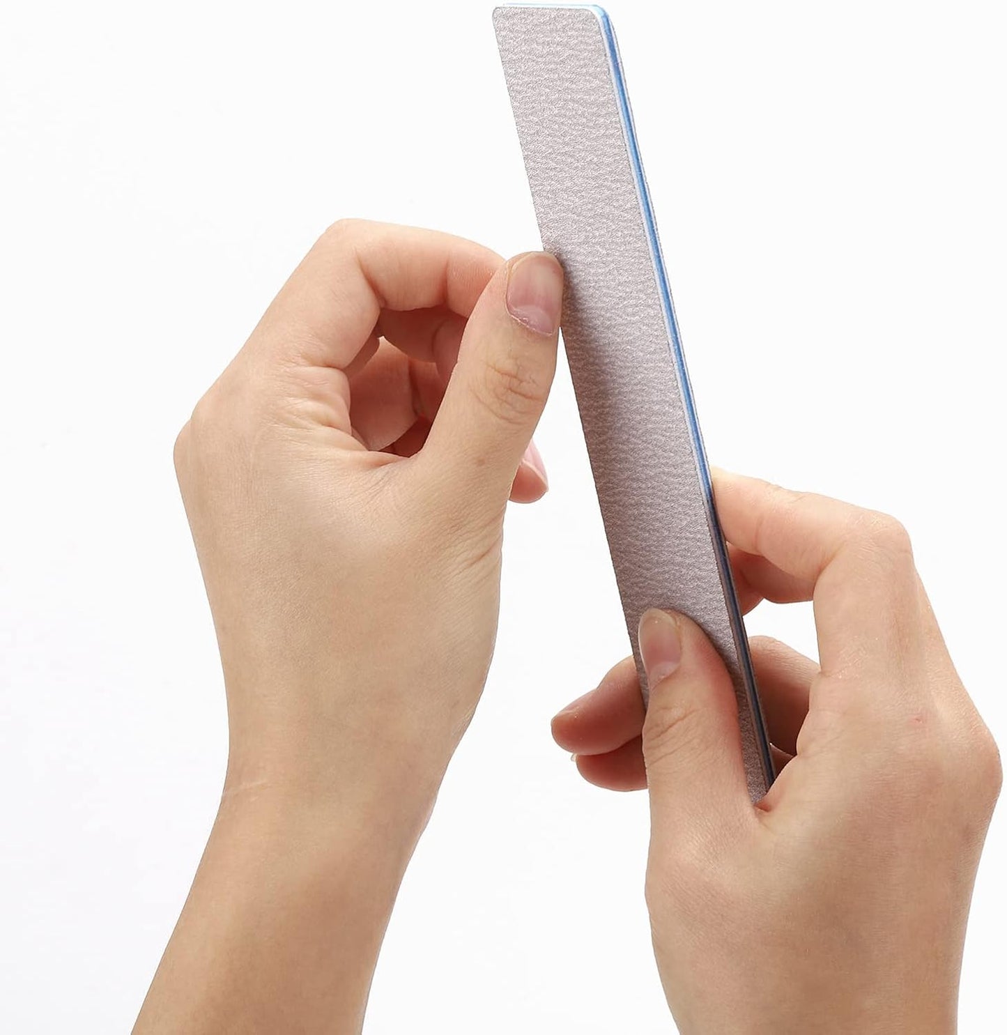 Skiennix 150/150 Grit Rectangle Nail Files - 50 Reusable Double-Sided Emery Boards for Acrylic Nails