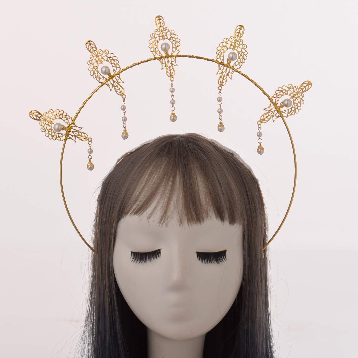 BLESSUME Mary Halo Crown Headband Goddess Headwear Halloween Costume Headpiece Headdress for Cosplay Party (U)