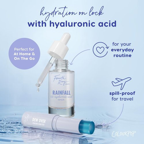 ColourPop Hyaluronic Acid Face Serum Stick - Hydrating Serum for Glowy Skin & Reduced Puffiness - Dew Over (0.25 oz)