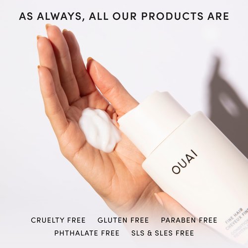 OUAI Fine Hair Conditioner - Volumizing Conditioner for Fine Hair Made with Keratin, Biotin and Chia Seed Oil - Adds Softness, Bounce and Volume - Free from Parabens, Sulfates, and Phthalates (10 Oz)