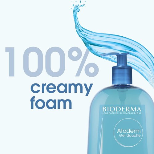 Bioderma Atoderm Hydrating Shower Gel - Moisturizing Face & Body Cleanser for Sensitive Skin