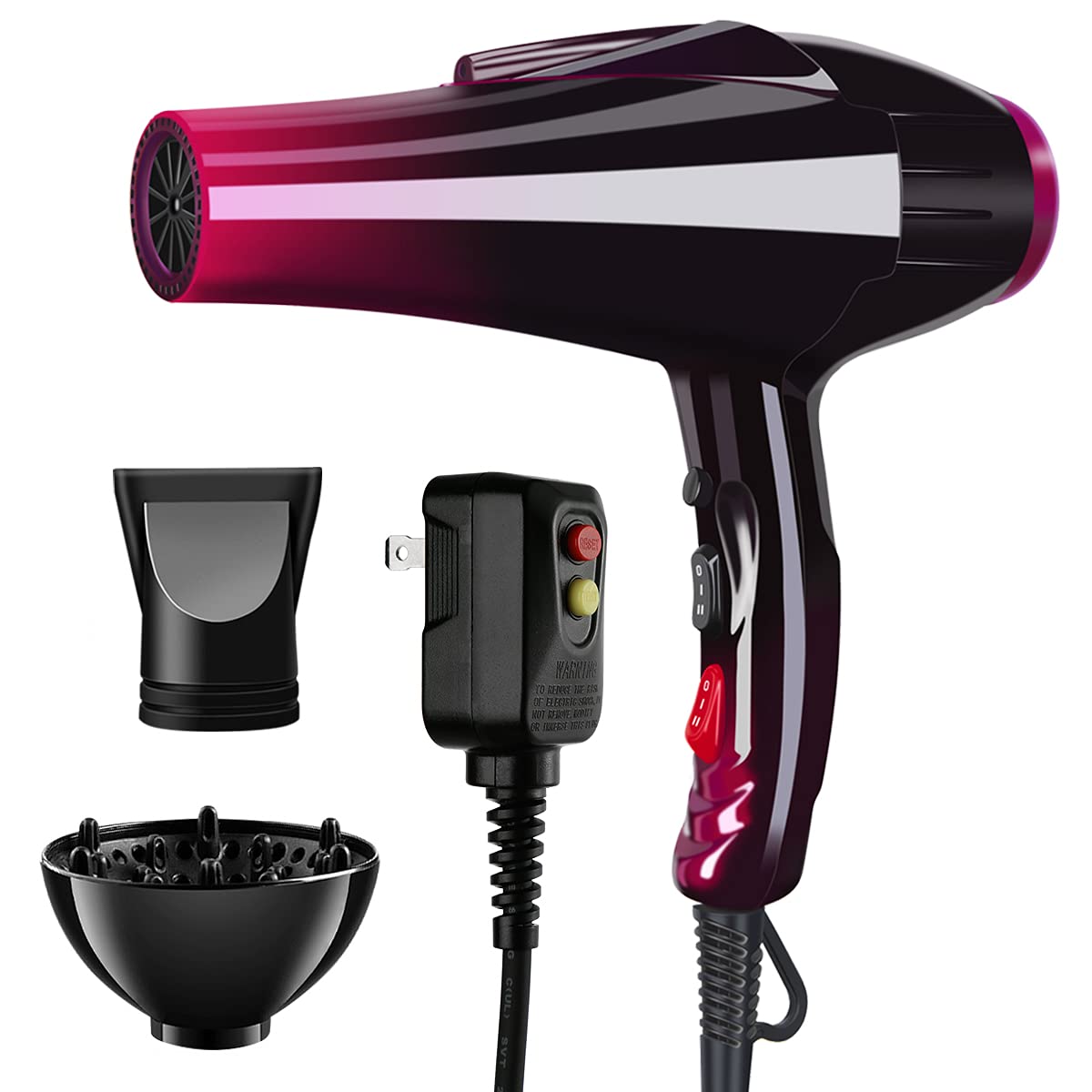 Skiennix Professional Hair Dryer - 3500W Fast Drying with Blue Light & Negative Ionic Technology