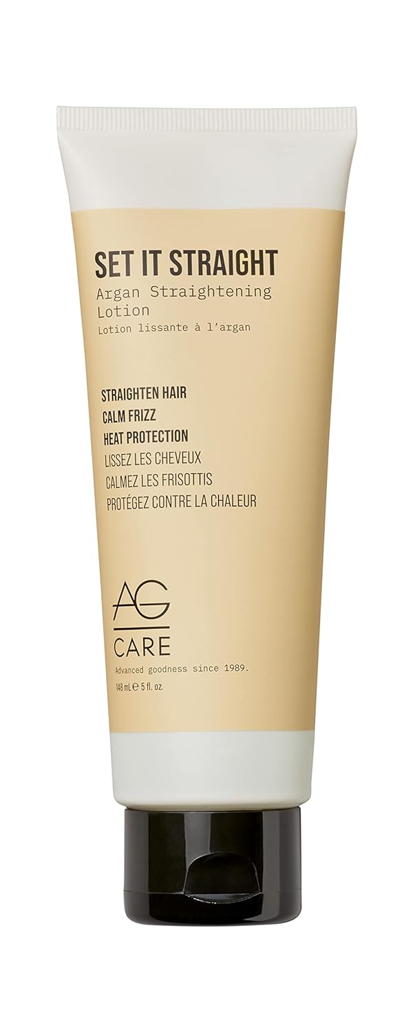 AG Care Set It Straight - Argan Straightening Lotion for Smooth Hair | 5 Fl Oz
