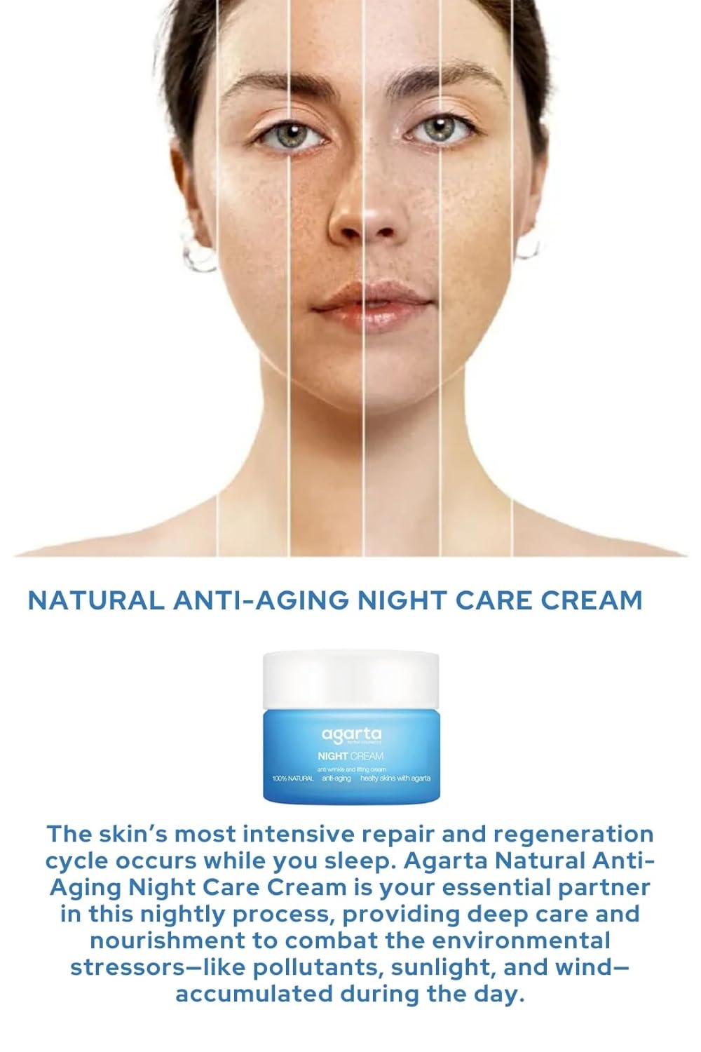 Agarta Night Face Cream - Hydrating & Smoothing Overnight Moisturizer for Radiant Skin | Vegan Formula - 1.7 fl oz