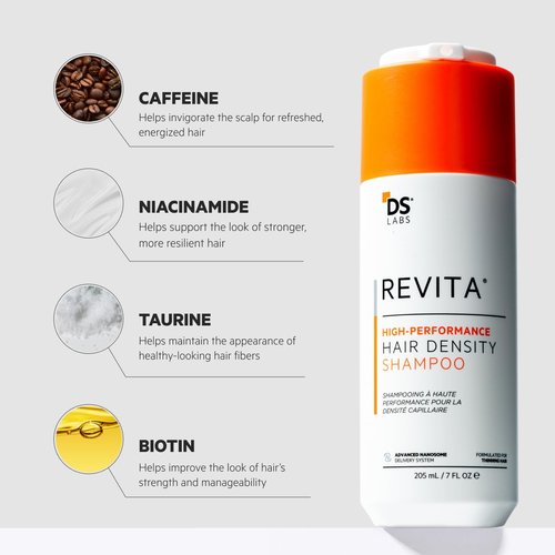 DS Labs Revita Shampoo - Scalp Refreshing Cleanse for Fuller, Volumizing Hair | Sulfate & Silicone Free, 205 mL