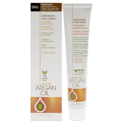 One N' Only Permanent Hair Color - Argan Oil Infused Permanent Hair Dye for Rich Tones - 5RG Light Tangerine Brown (3 oz)