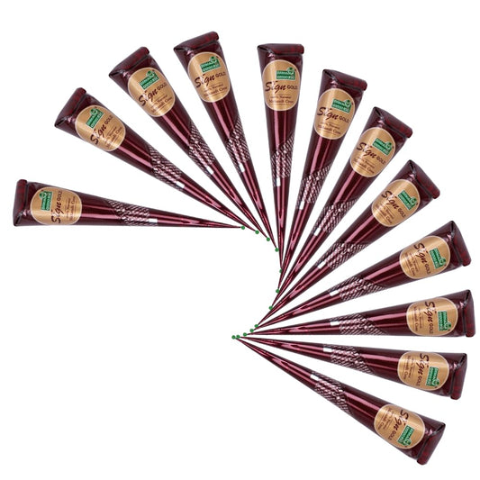 Natural Henna Paste Cones for Hair – 100% Pure & Ready to Use | No Ammonia or Chemicals | Pack of 3 – Dark-Brown, 30g Each Cone