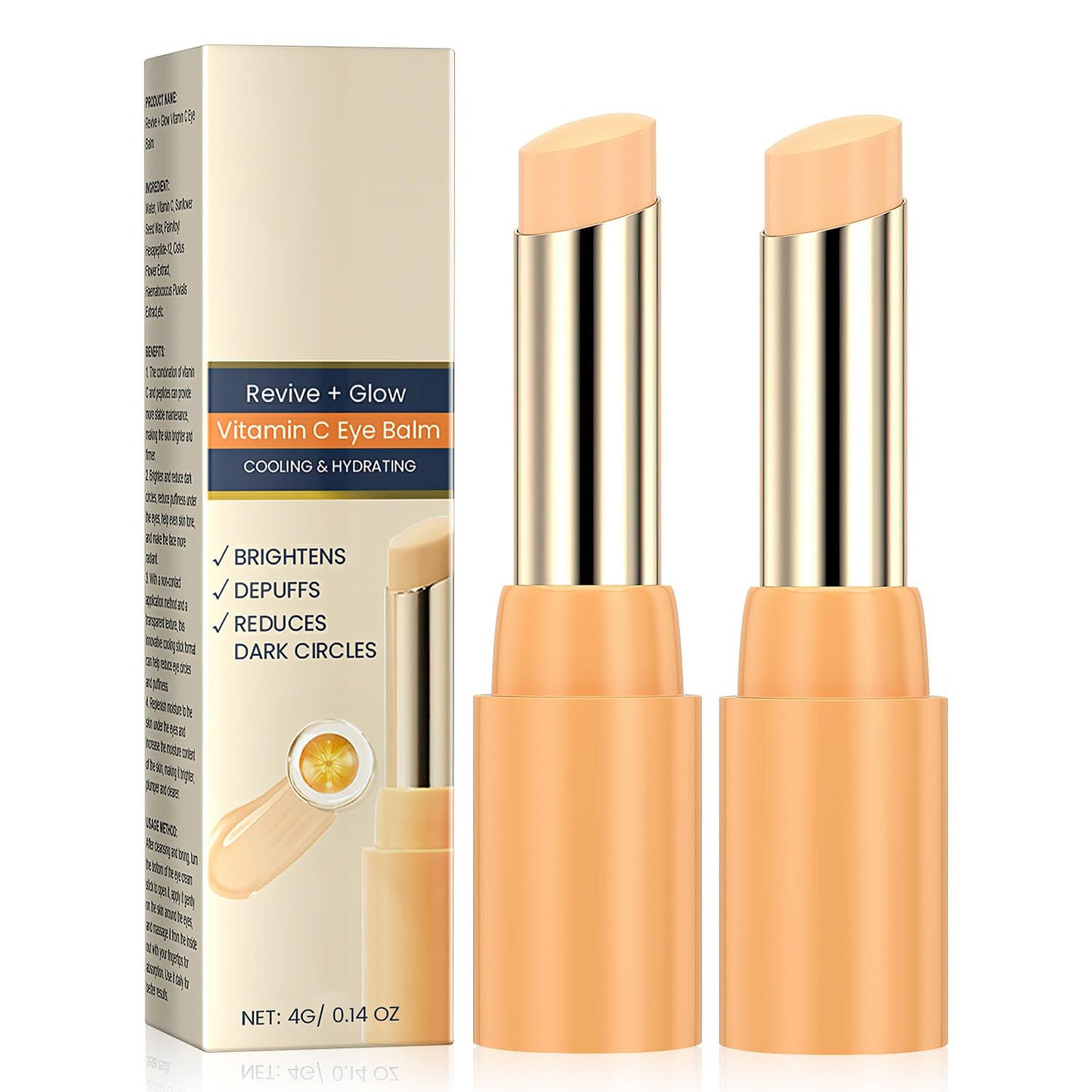 Tbexem Revive Glow Vitamin C Eye Balm - Hydrating Cream for Dark Circles & Puffiness (2PCS)