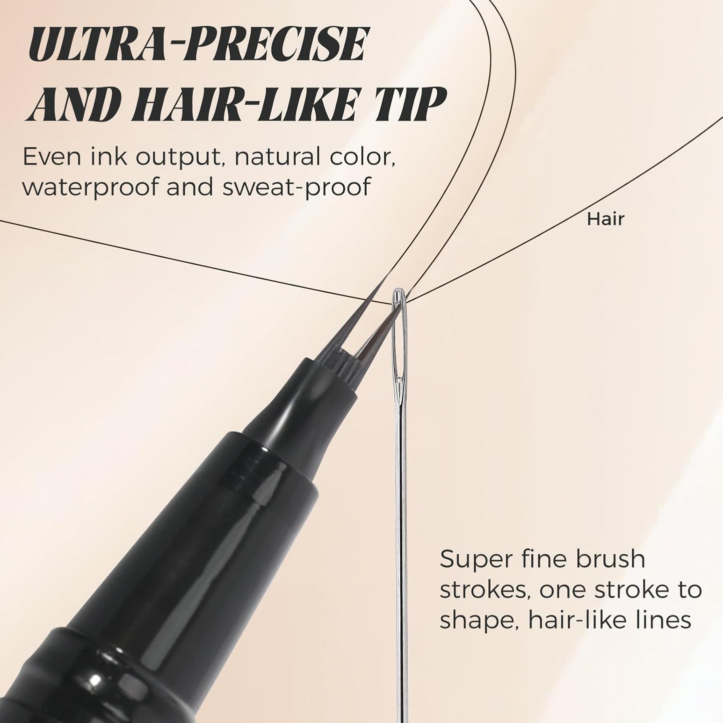 Skiennix Microblading Eyebrow Pencils - Waterproof & Long-Lasting, 2-Fork Tip, Dark Brown (2PCS)