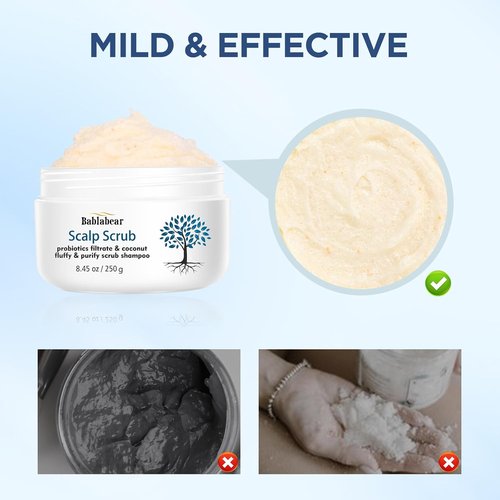 Bablabear Scalp Exfoliator Scrub - Itchy Scalp Treatment for Dandruff Relief | Sulfate-Free Formula