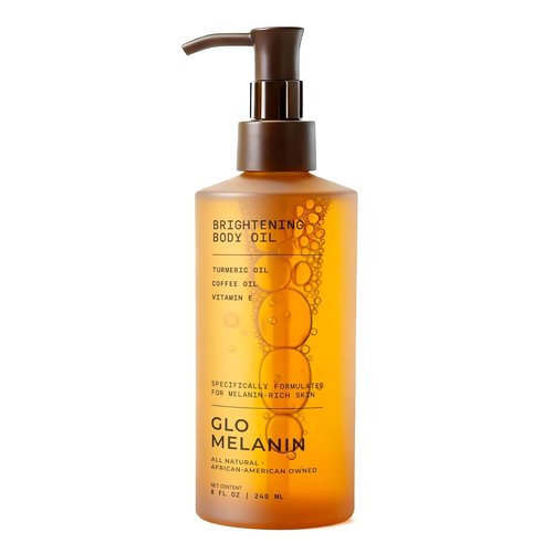 Glo Melanin Brightening Body Oil - Lightweight Moisturizer with Vitamin C & Turmeric for Melanin-Rich Skin (8 oz)