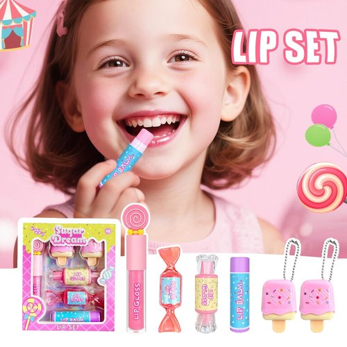 M&U Make You Up 6pc Candy Sweet Lip Gloss Set - Non-Toxic Kids' Birthday Gift | Fun Party Favors