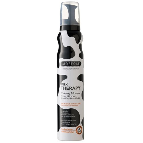 Morfose Milk Therapy Mousse Conditioner Spray - Moisturizing Treatment for Dry, Damaged Hair | 6.76 Fl Oz